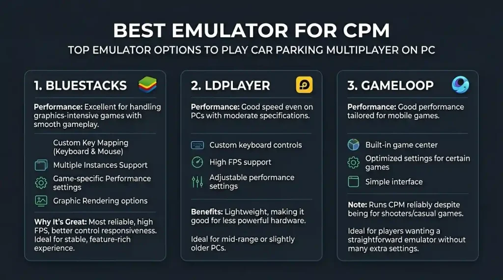 Best Emulator For Playing Car Parking Multiplayer on PC