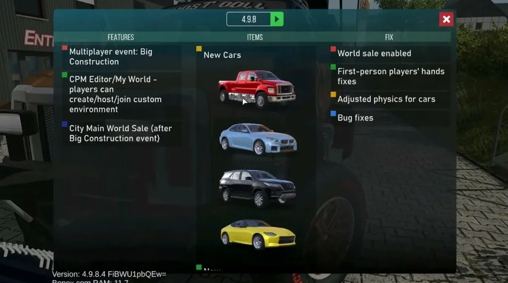Car Parking Multiplayer Beta Version v4.9.8.4