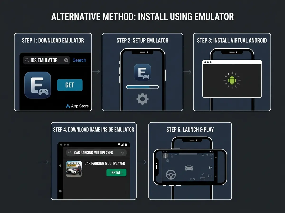 Install Car Parking Multiplayer iOS Using Emulator
