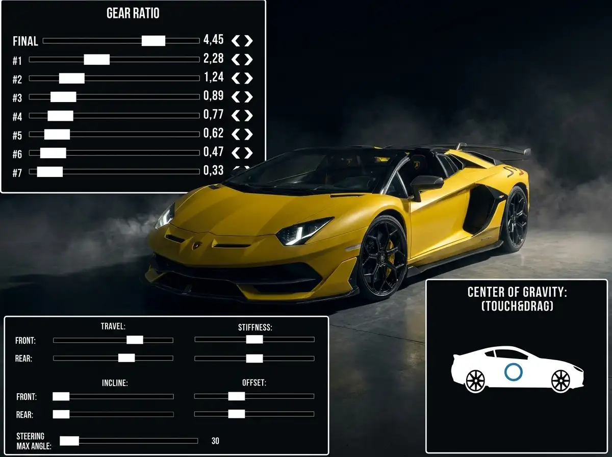Best CPM Gearbox Settings for Fast Speed & Drifting Lamborghini Aventador