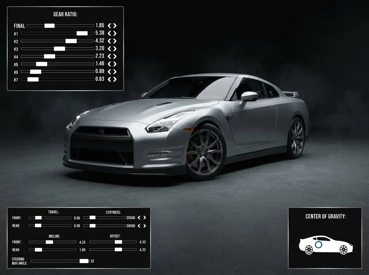 Best CPM Gearbox Settings for Fast Speed & Drifting Nissan GTR R35