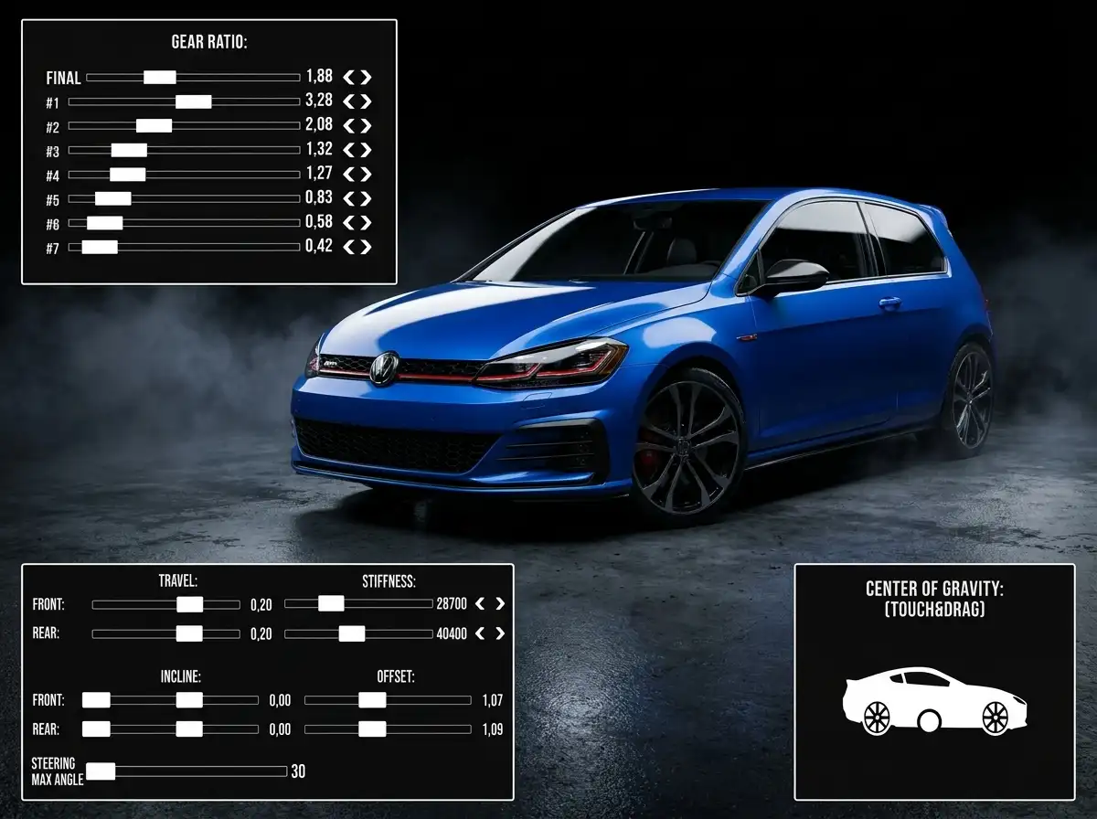 Best CPM Gearbox Settings for Fast Speed & Drifting Volkswagen Golf MK VII